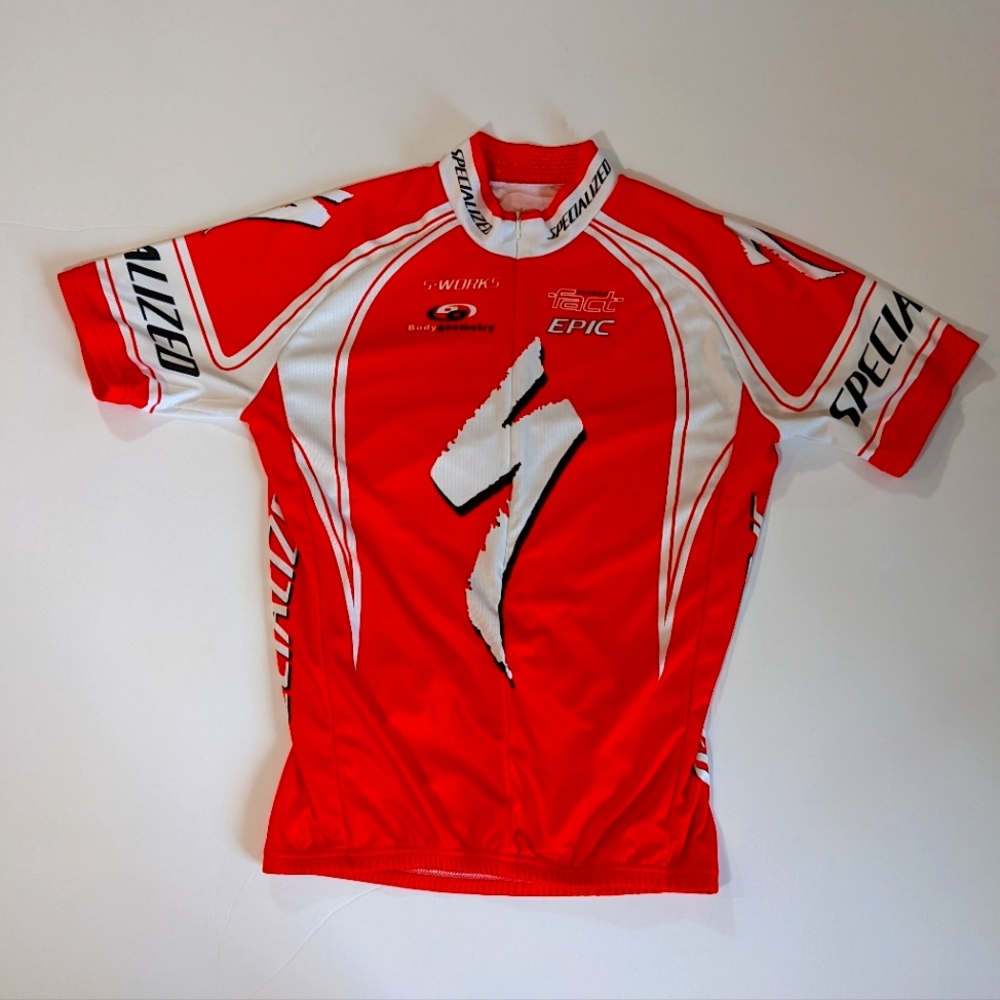 Specialized S-Works Red Half-Zip Short Sleeve Cycling Shirt Jersey Men's Large